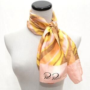 Pia Piccini 100% Silk Rectangular Pink Chevron Scarf